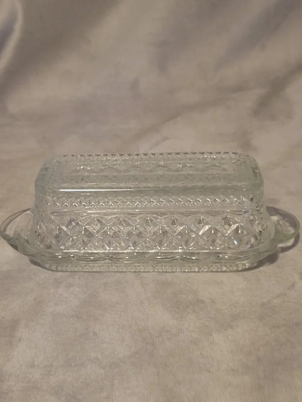 Vintage Wexford Pattern Anchor Hocking Glass Butter Dish Pressed Glass